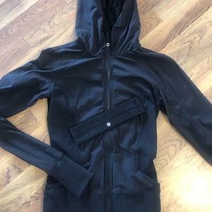 Lulu lemon hooded zip up jacket and headband. Size small.